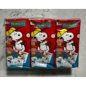 VTG Sealed Old Stock Tissues 6 Pack Peanuts Gang Charlie Brown & Snoopy 2000s